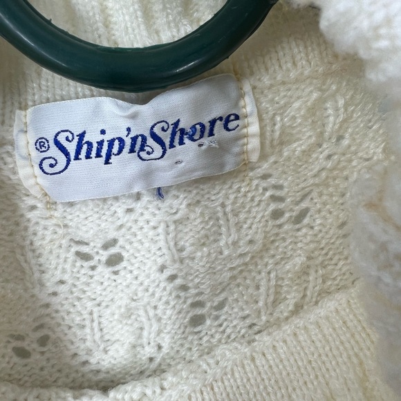 Ship’n shore vintage wool blend open knit turtleneck sweater, medium - Picture 8 of 8